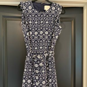 Kate Spade Navy Embroidered Dress